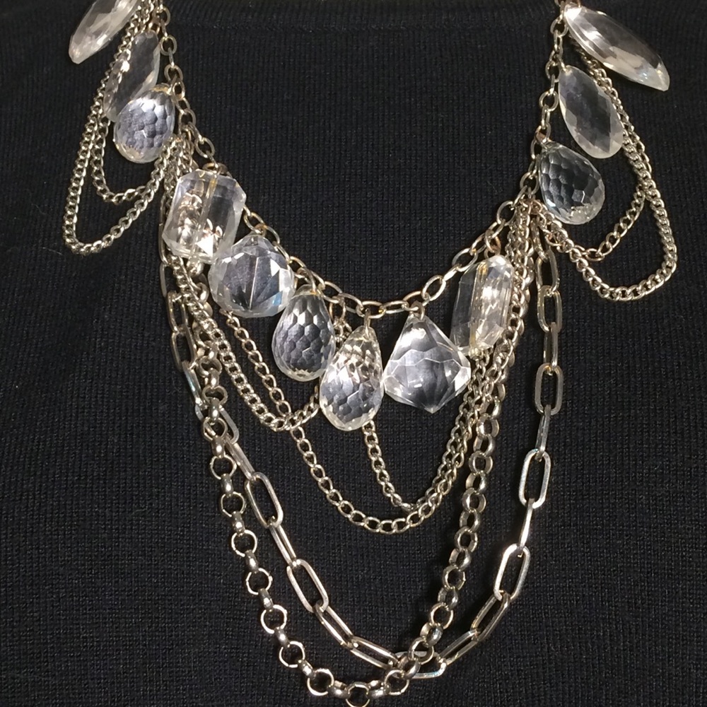 Silver Chains With Clear Beads
